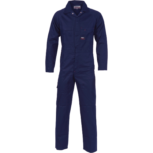 DNC Workwear Mens Cotton Drill Coverall Hi Vis Work Safety Sun Protection 3101-Collins Clothing Co