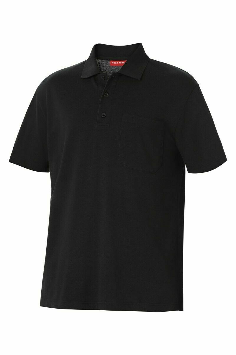 Mens Hard Yakka Plain Cotton Pique Polo Short Sleeve Work Shirt Top Y11306-Collins Clothing Co