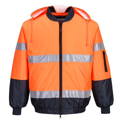 Portwest Hi-Vis Bomber Jacket with Tape 2 Tone Reflective Work Safety MJ504-Collins Clothing Co