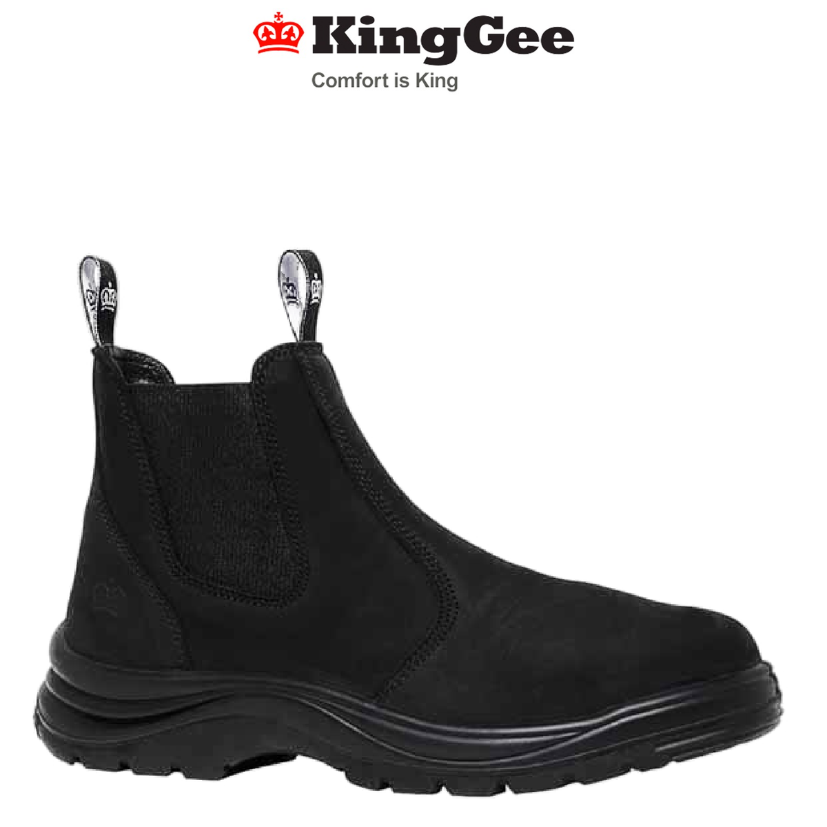 KingGee Mens Station NS Water Resistant Work Boots Leather Memory