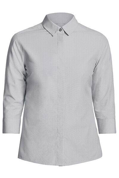 NNT Womens Silver End on End 3/4 Sleeve Formal Shirt Relaxed Business CATU5H-Collins Clothing Co