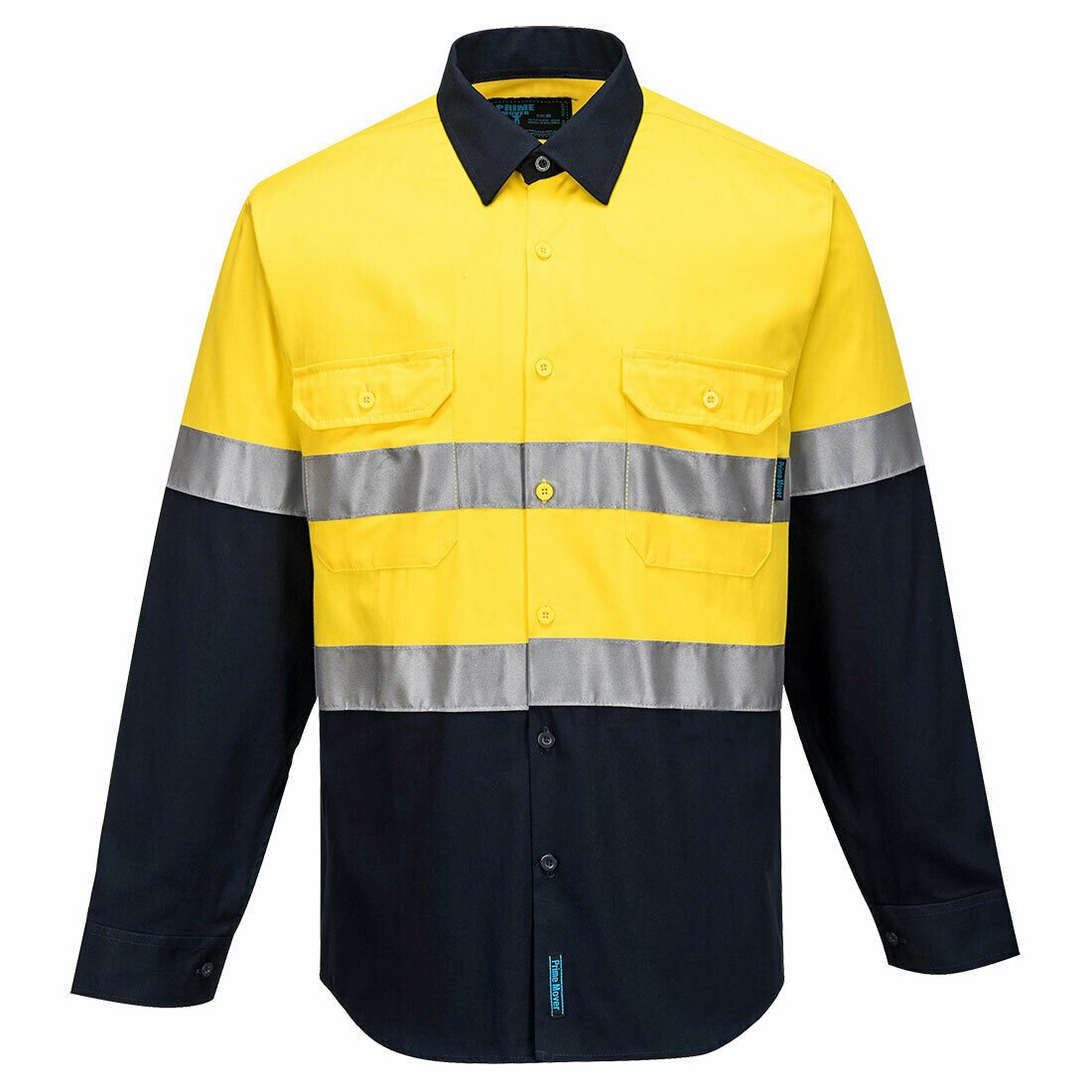 Portwest Mens Prime Mover Work Hi-Vis Two Tone Long Sleeve Shirt Taped MA101-Collins Clothing Co