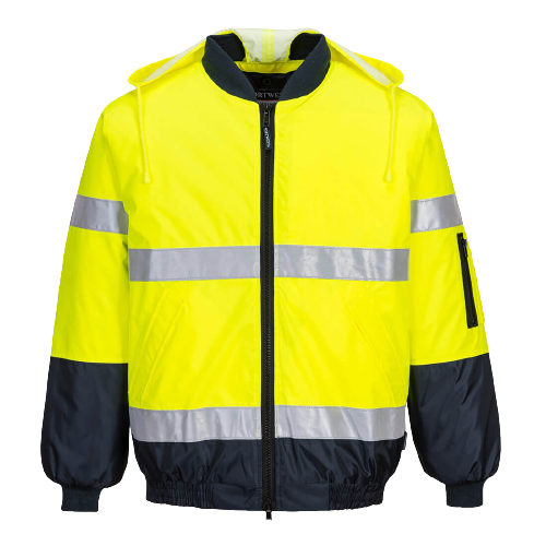 Portwest Hi-Vis Bomber Jacket with Tape 2 Tone Reflective Work Safety MJ504-Collins Clothing Co