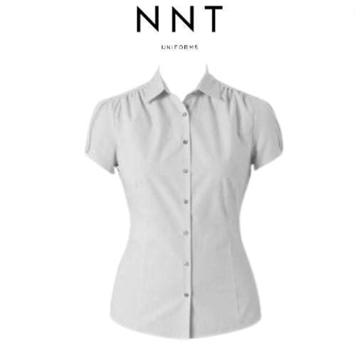 NNT Womens Cap Sleeve Shirt Classic Pleated Puff Sleeve Business Shirt CAT475