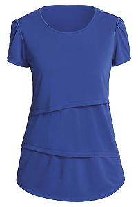 NNT Womens Matt Jersey Short Sleeve Layered Top Round Neckline Blouse CAT9XG-Collins Clothing Co