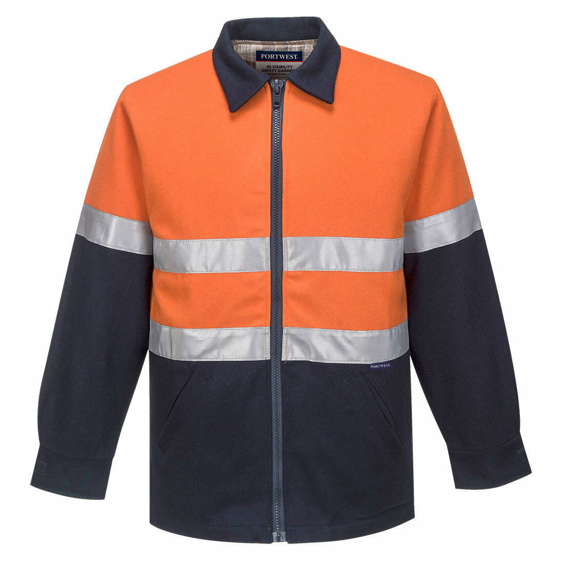 Portwest Mens Wool Blend Bluey Jacket High Vis Day/Night Reflective Safety MW02