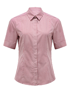 NNT Mens Gingham S/S Shirt Slimline Collar Concealed Placket Button Shirt CATU7B-Collins Clothing Co