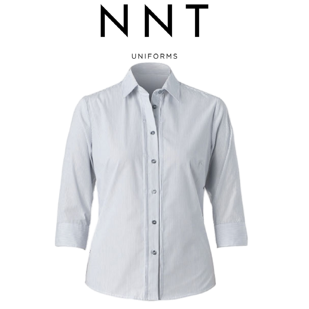 NNT Womens Cotton Formal Stripe 3/4 Sleeve Tuck Shirt Business Shirts CAT4LC
