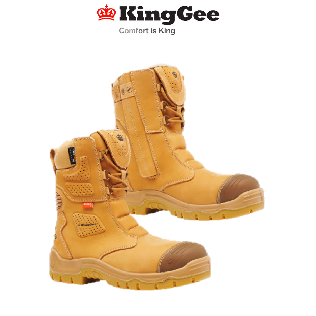 KingGee Mens Bennu Rigger Wheat Water Resistant Full-Grain Leather Work K27173
