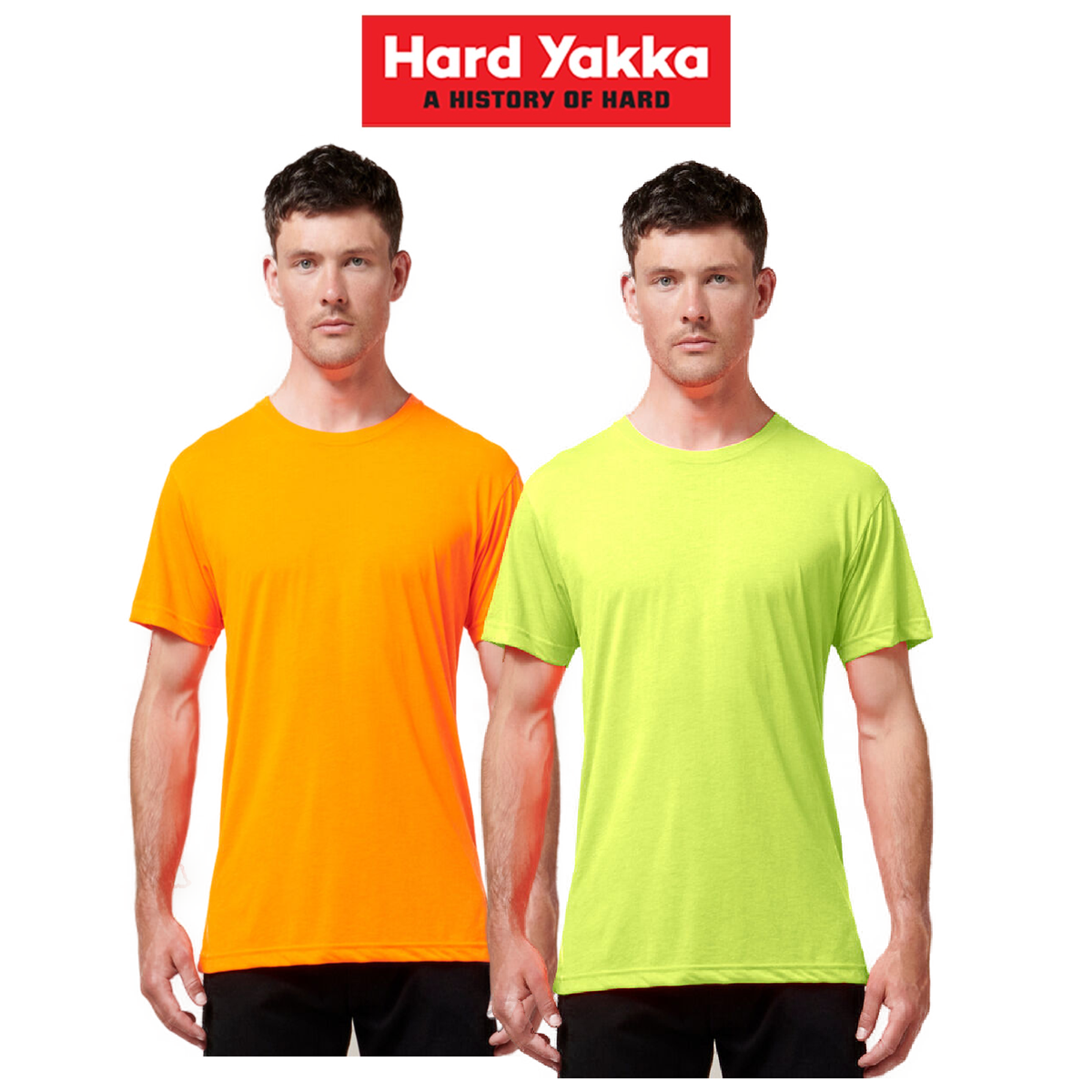 Hard Yakka Mens 3056 Short Sleeve Neon Comfortable High Visibility Work Y19575