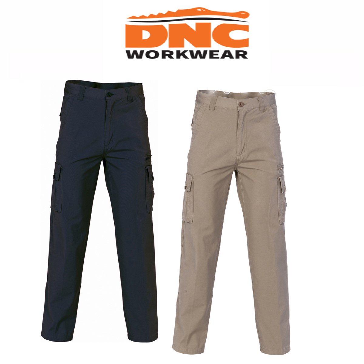 DNC Workwear Mens Island Cotton Duck Weave Cargo Pants Comfortable Work 4535