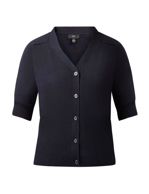 NNT Womens Wool Rich Short Sleeve Rib Trim Cardigan Business Body Warmer CAT5BJ-Collins Clothing Co