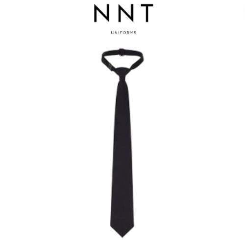 NNT Mens Plain Black tie Pre Tied adjustable Neck Band Classic tie CATK32