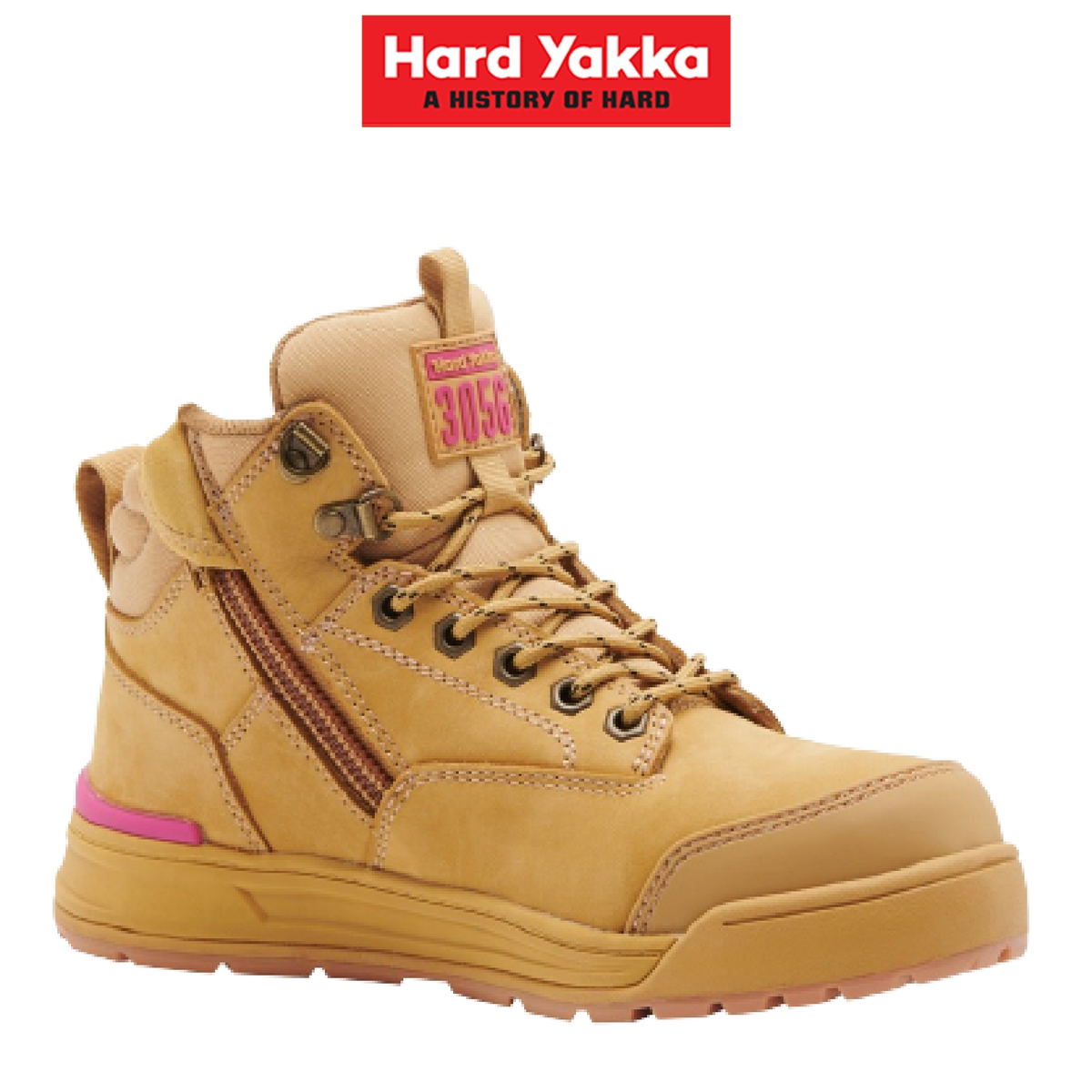 Hard Yakka Womens 3056 Boots Water Resistant Leather Work Safety Pink Y60240