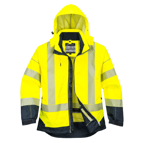 Portwest PW3 Hi-Vis Breathable Jacket 2 Tone Reflective Work Safety Hood T403-Collins Clothing Co