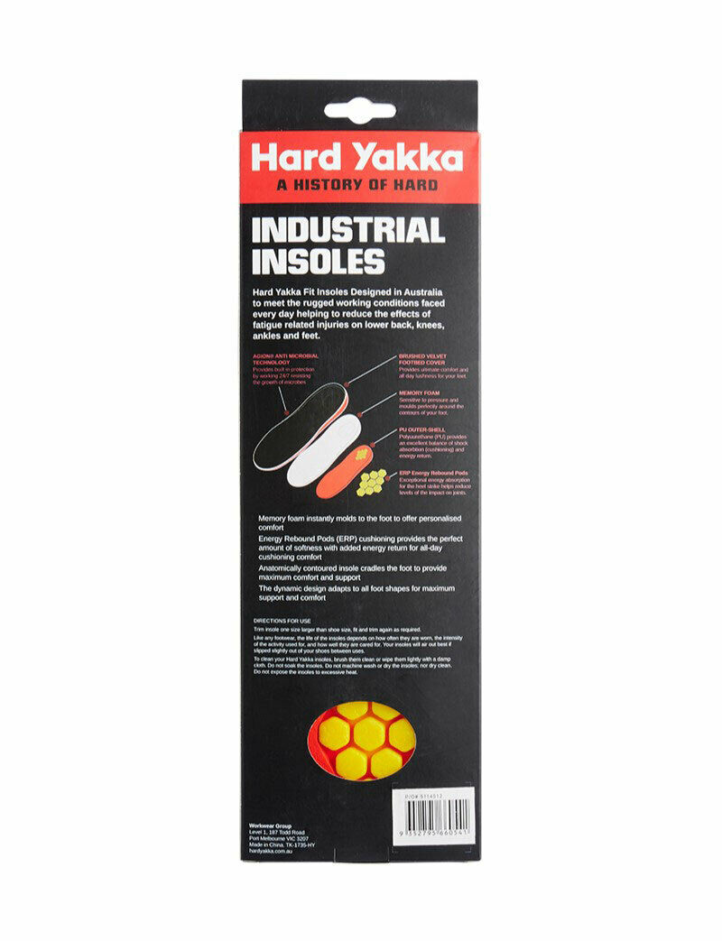 Hard Yakka Energy Rebound Pods Shoes Boots Footbed Memory Foam Safety Y60178-Collins Clothing Co