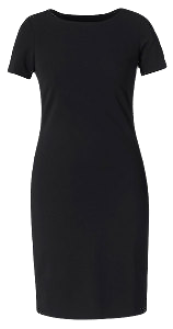 NNT Womens Crepe Stretch S/S Dress Scoope Neckline Black Dress CAT62U