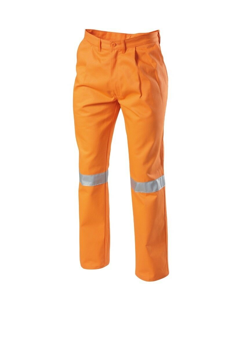 Mens Hard Yakka Cotton Drill Pants Reflective Tape Workwear Tough Y02615-Collins Clothing Co