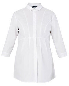 NNT Womens Polycotton 3/4 Sleeve Mat Shirt White Classic Fit Blouse CAT9XJ