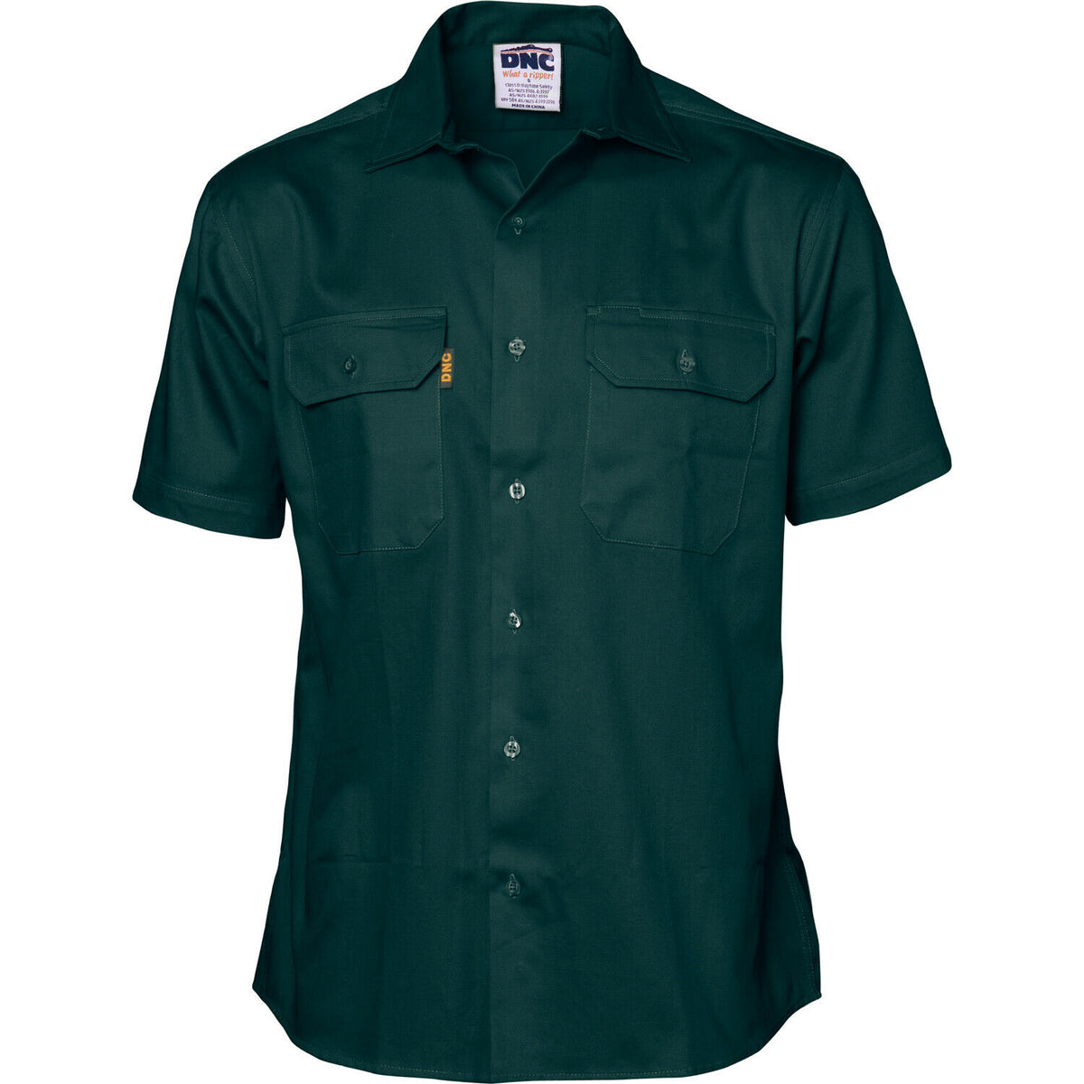 DNC Workwear Mens Cotton Drill Safety Shirt Short Sleeve Comfortable  3201-Collins Clothing Co