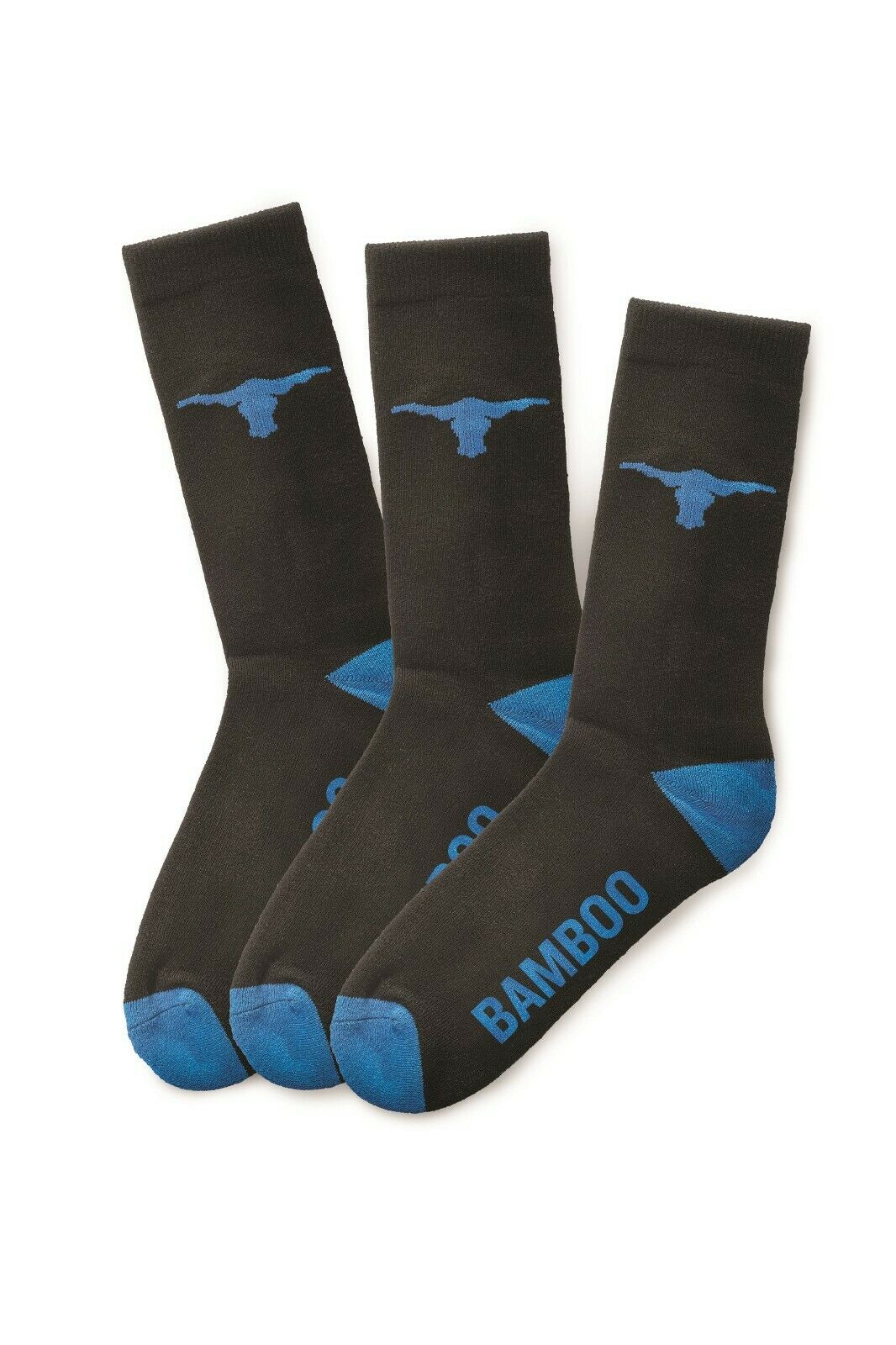 Elwood Mens 3 Pack Workwear Bamboo Crew Sock Cotton Comfy Toe Protect EWD904-Collins Clothing Co