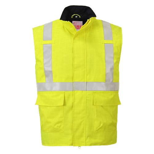 Portwest Bizflame Rain Hi-Vis Antistatic FR Bodywarmer Lightweight Safety S776-Collins Clothing Co