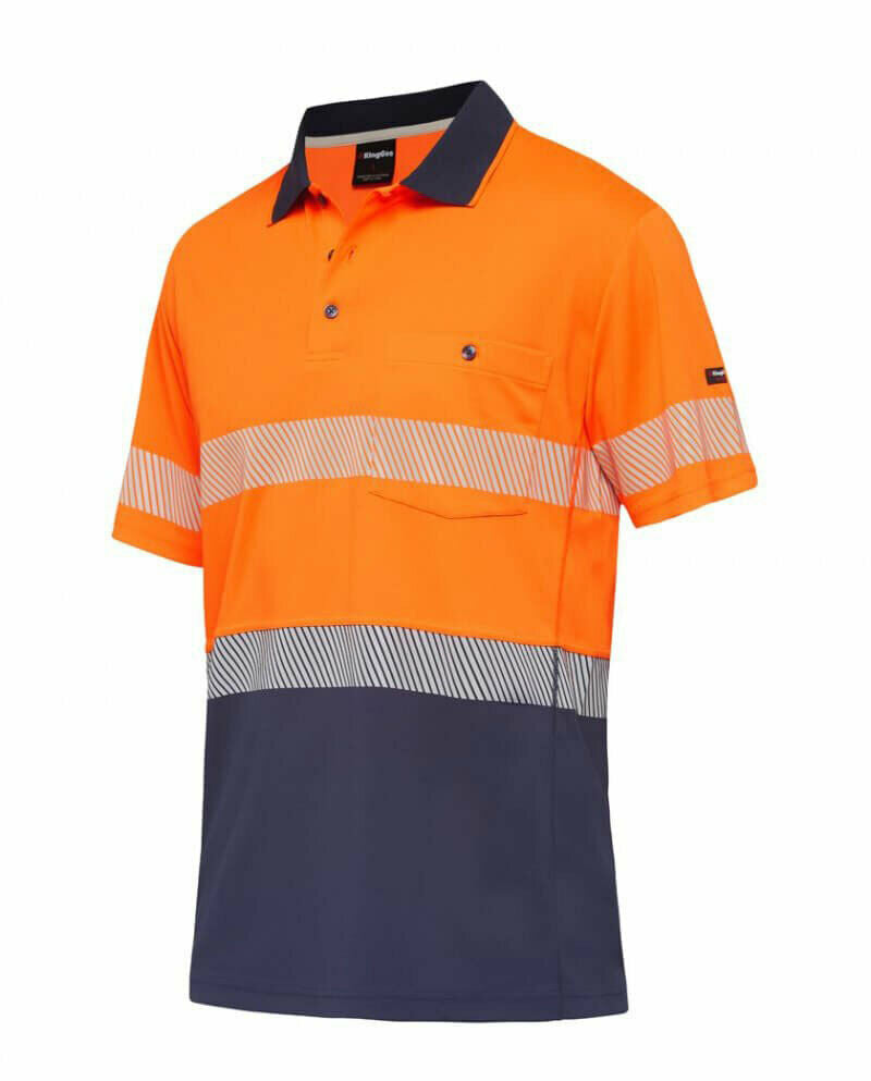 KingGee Men Workcool Hyperfreeze Shirt Top Polo Short Sleeve Taped Work K54215-Collins Clothing Co