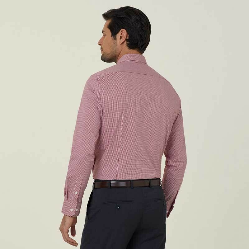 NNT Mens Avignon Gingham Checked Long Sleeve Shirt Casual Fit Business CATJDF-Collins Clothing Co