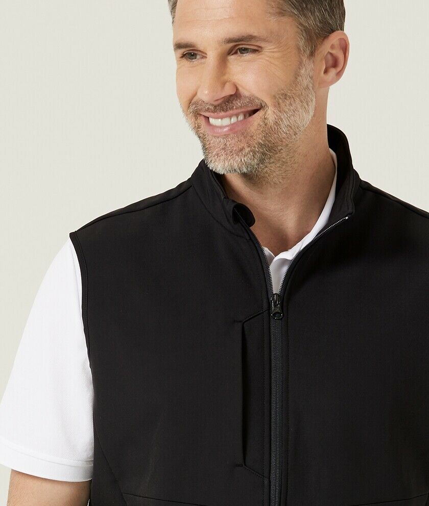 Mens NNT Warm Bonded Fleece Sleeveless Zip Vest Black Navy Business Smart CATF2H-Collins Clothing Co