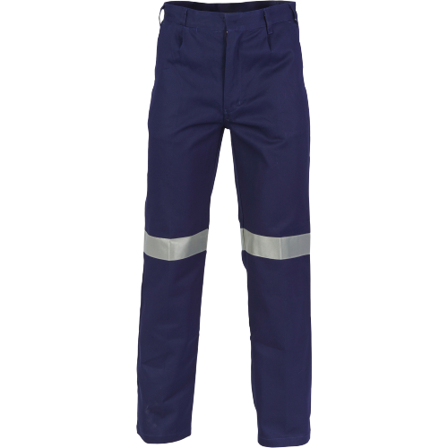 DNC Workwear Mens Hi-Vis Cotton Drill Pant 3M Taped Comfortable Work 3314-Collins Clothing Co