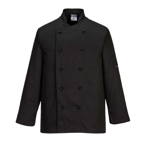 Portwest Somerset Chefs Jacket Mandarin Collar Reversible Front Jacket C834
