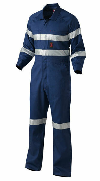KingGee Mens Hi-Vis Combination Drill Overalls Spliced Cotton Work Safety K51525