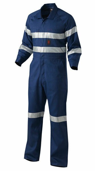 KingGee Mens Hi-Vis Combination Drill Overalls Spliced Cotton Work Safety K51525-Collins Clothing Co