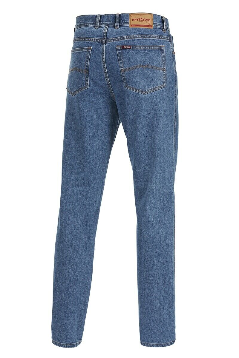 Hard Yakka Mens Mustang Stretch Jeans Denim Tough Regular Classic Fit Y43245-Collins Clothing Co