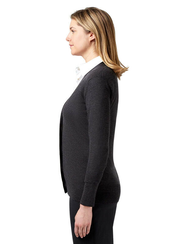 NNT Womens Pure Wool Long Length Business Cardigan Wide Neck Body Warmer CAT5B3-Collins Clothing Co