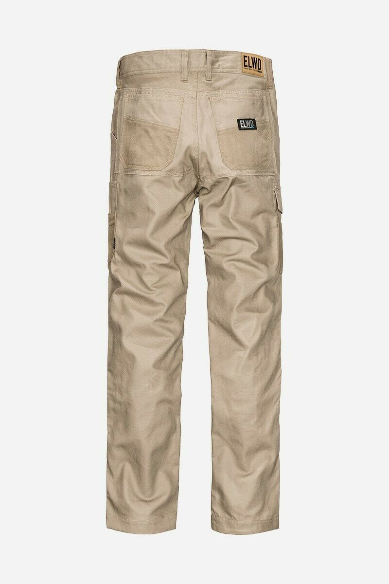 Mens Elwood Work Utility Pants Knee Panels Canvas Tradie Phone Pocket EWD101-Collins Clothing Co