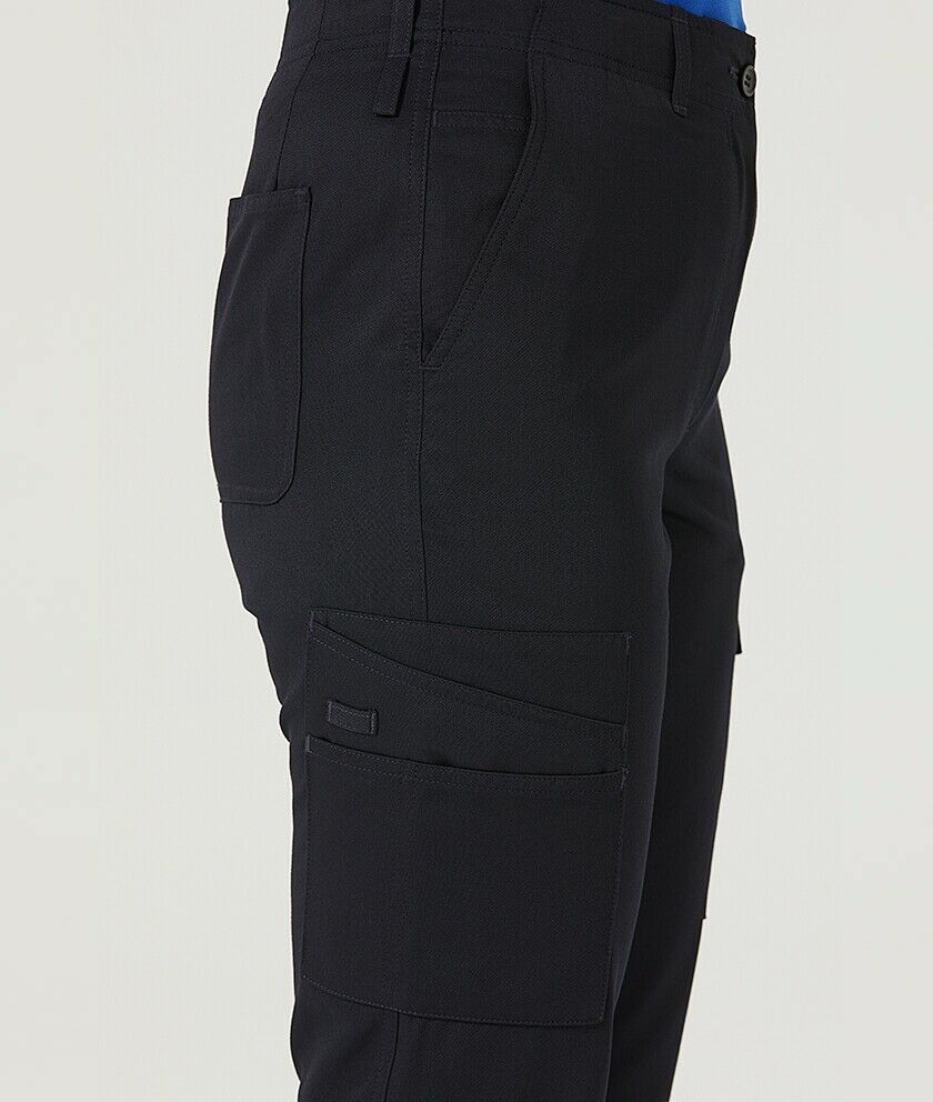 Womens NNT P/V Gaberdine Flex Waist Cargo Navy Slim Leg Work Pants CAT3T7-Collins Clothing Co