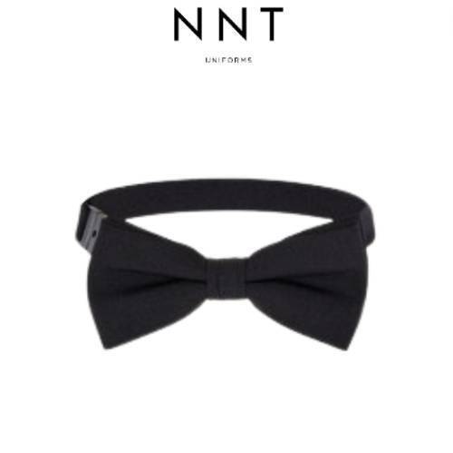 NNT Mens Plain Black Bow Tie Adjustable Neck Band Pre Tied CATK34