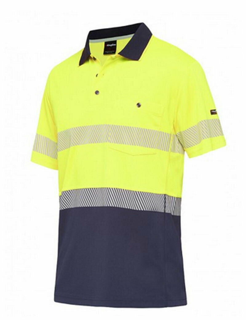 KingGee Men Workcool Hyperfreeze Shirt Top Polo Short Sleeve Taped Work K54215-Collins Clothing Co