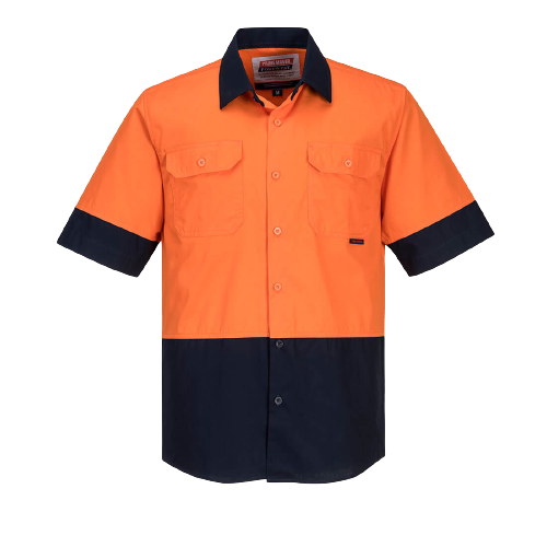 Portwest Hi-Vis Two Tone Lightweight Short Sleeve Shirt Reflective Safety MS802-Collins Clothing Co