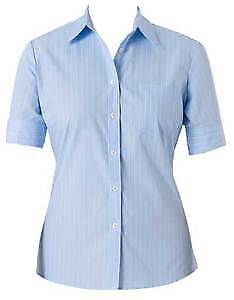 NNT Womens Cotton Blend Stripe S/S SCTION BK Shirt Classic Business Shirt CAT479-Collins Clothing Co