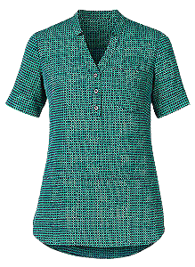 NNT Womens Pixel Print S/S Tunic V Neck Collar Sleeve Vents CAT9R9-Collins Clothing Co