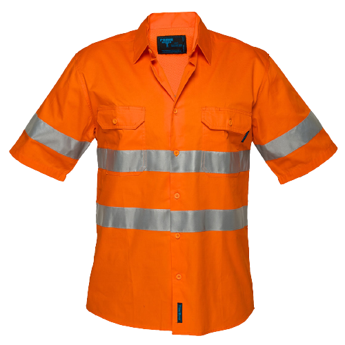 Portwest Hi-Vis Lightweight Short Sleeve Shirt with Tape Reflective Work Safety-Collins Clothing Co