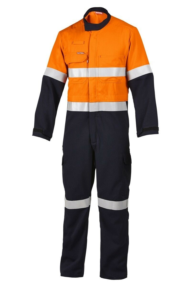 Mens Hard Yakka Protect Hi-Vis 2 Tone Tecasafe Plus Coverall Safety Taped Y00303-Collins Clothing Co