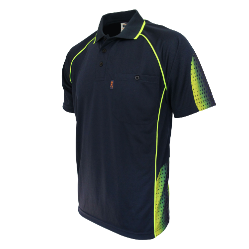 DNC Workwear Mens Hi-Vis GALAXY Sublimated Polo Work Shirt Short Sleeve 5218-Collins Clothing Co