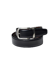 NNT Mens Reversible Leather Belt Black/Brown Side Twist Buckle Belt CATAJP-Collins Clothing Co