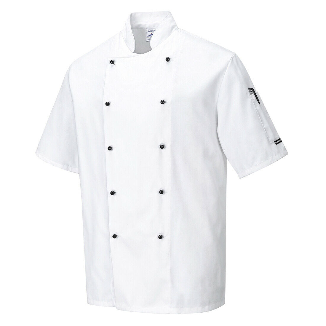 Portwest Mens Kent Chefs Jacket Mandarin Collar Durable Comfort Work C734