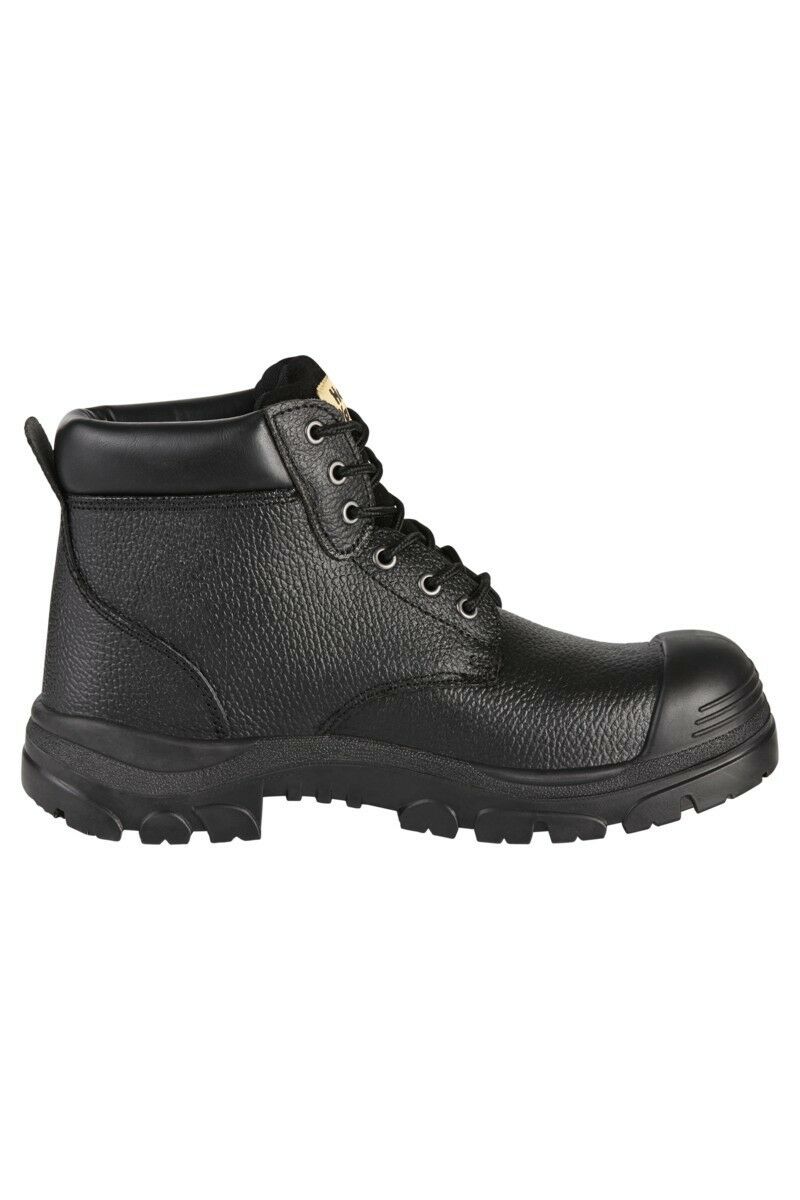 Mens Hard Yakka Gravel Emboss Lace Black Boots Steel Cap Work Safety Safe Y60086-Collins Clothing Co