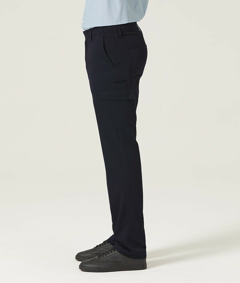 Mens NNT P/V Gaberdine Flex Waist Cargo Pants Navy Slim Leg Business Work CATCKH-Collins Clothing Co