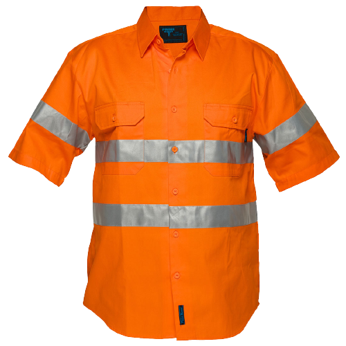 Portwest Hi-Vis Regular Weight Short Sleeve Shirt Tape Reflective Safety MA192